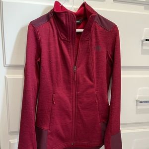 The North face maroon front zip jacket size Small